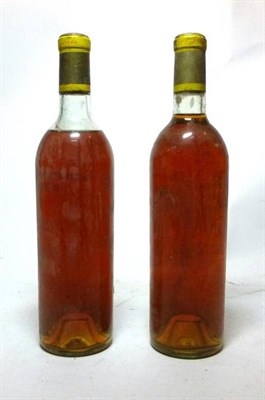 Lot 1133 - Chateau d'Yquem 1968, Sauternes (x2) (two bottles)  U: very top shoulder and upper shoulder, no...