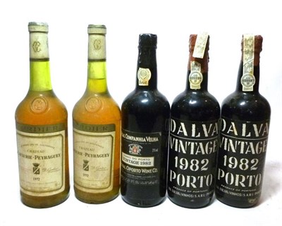 Lot 1134 - Chateau Lafaurie Peyraguey 1972, Sauternes (x2); Dalva 1982, vintage port (x2); Real Companhia...