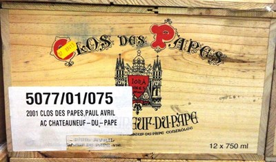 Lot 1144 - Chateauneuf du Pape 2001, Clos du Papes, Avril, owc (twelve bottles)