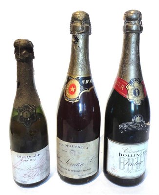 Lot 1159 - Bollinger 1941, vintage champagne, half bottle; Bollinger Brut 1966, vintage champagne; Jules...