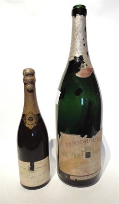 Lot 1161 - Pol Roger 1952, vintage champagne, reserved for Great Britain label; Pennrich 1874, an empty double