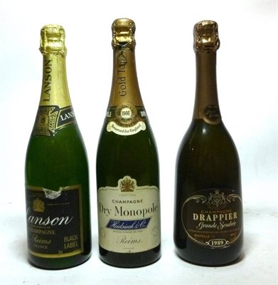 Lot 1165 - Heidsieck Dry Monopole 1966, vintage champagne, Reserved for England;  Drappier Grande Sendree...