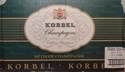 Lot 1179 - Korbel Brut Rose Frank Sinatra Bottle, NV California Champagne, lithographed label designed by...