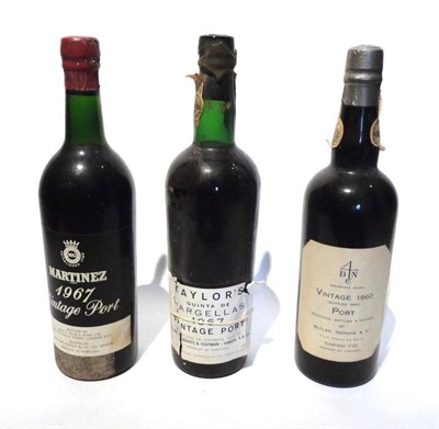 Lot 1189 - Martinez 1967, vintage port; Taylor 1967, vintage port; Butler, Nephew & Co 1960, vintage port...