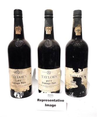 Lot 1202 - Taylor 1977, vintage port (x12) (twelve bottles) U: bin soiled label