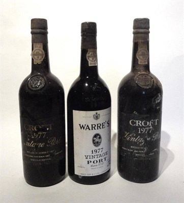 Lot 1204 - Croft 1977, vintage port (x2); Warre 1977, vintage port (three bottles)