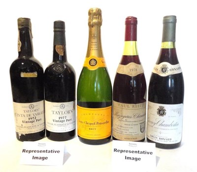 Lot 1218 - A Mixed Parcel to Include: Taylor 1977 & 1972 vintage port, Mazoyeres Chambertin 1978, Paul...