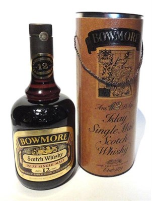 Lot 1270 - Bowmore (Morrison's) 12 Year Old, old style gold label on a brown glass dumpy style bottle,...