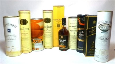 Lot 1287 - Chivas Regal 12 Year Old, 1801-2001 Celebration Series; Glenlivet 12 Year Old (x2); Bowmore Legend