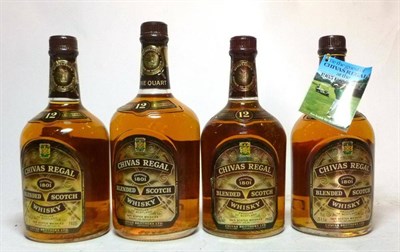 Lot 1288 - Chivas Regal 12 Year Old, Blended Scotch Whisky (x4), bottled at 26 2/3 fl ozs, 70°, 26 2/3 fl...