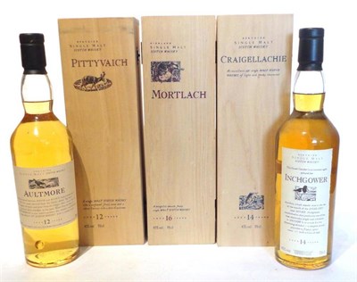 Lot 1305 - Flora and Fauna Series: Craigellachie 14 Year Old, with original wooden case; Mortlach 16 Year Old