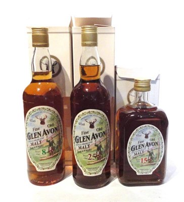 Lot 1306 - Glen Avon 25, 15 & 8 Year Old, all 70cl, 40%, all with original cartons (three bottles)