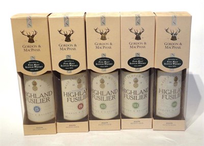 Lot 1334 - Highland Fusilier 25, 21, 15, 8 & 5 Year Old, Gordon & Macphail, all bottled at 70cl, 40%, all with