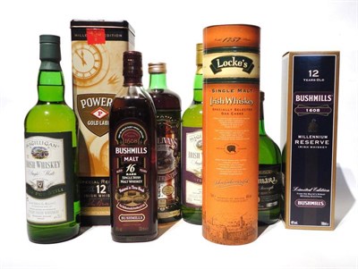 Lot 1344 - Irish Whiskey Comprising: Magilligan Pure Pot Still, 70cl, 43%; Bushmills 16 Year Old Rare...