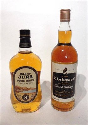 Lot 1350 - Jura 8 Year Old, old style label with landscape, 26 2/3 fl ozs, 70°; Linkwood NAS,  old stlye...