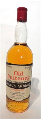 Lot 1393 - Old Pulteney 8 Year Old circa 1980, old style white, black and red label, bonded and bottled by...