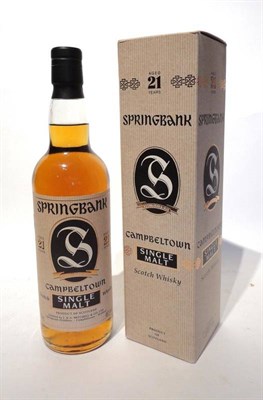 Lot 1414 - Springbank 21 Year Old, Single Campbeltown Malt Scotch Whisky, J & A Mitchell, 70cl, 46%, with...