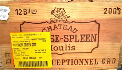 Lot 1003 - Chateau Chasse-Spleen 2003, Moulis-en-Medoc, owc (twelve bottles)