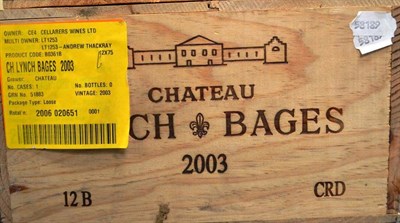 Lot 1004 - Chateau Lynch Bages 2003, Pauillac, owc (twelve bottles)