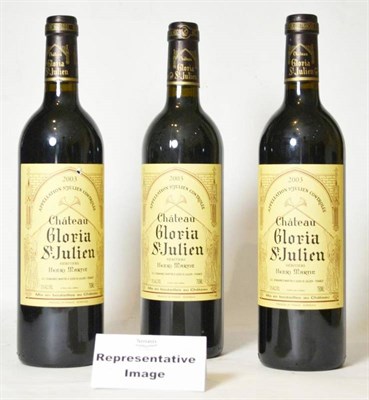 Lot 1022 - Chateau Gloria 2003, St Julien (x5) (five bottles) U: into neck