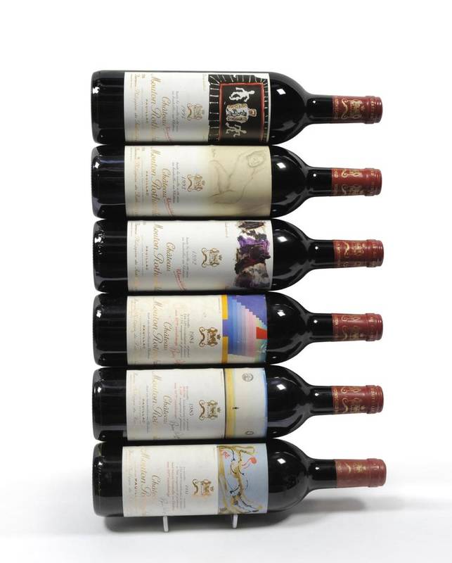 Lot 1042 - Chateau Mouton Rothschild 1981, 1983, 1984, 1992, 1993, 1994, Pauillac (six bottles) U:...