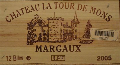 Lot 1052 - Chateau La Tour de Mons 2005, Margaux, owc (twelve bottles)