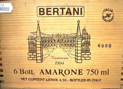 Lot 1073 - Bertani Amarone della Valpolicella Classico DOCG 1994, Veneto, half case, owc (x2) (twelve bottles)