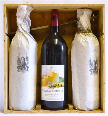 Lot 1095 - Tenuta di Trinoro Toscana IGT 2004, Tuscany, magnum (x3), owc (three magnums) U: into neck, two...