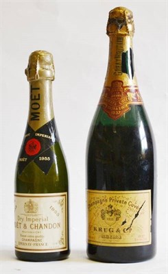 Lot 1125 - Krug 1937, vintage champagne; Moet et Chandon 1955, vintage champagne, half bottle (two bottles) U