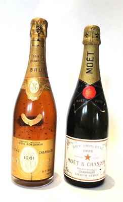 Lot 1127 - Louis Roederer Cristal 1961, vintage champagne; Moet and Chandon 1975, vintage champagne (two...