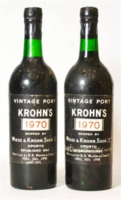 Lot 1180 - Wiese & Krohn 1970, vintage port (x2) (two bottles)  U: into neck