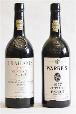 Lot 1182 - Warre 1977, vintage port;  Graham 1977, vintage port (two bottles) U: all top shoulder