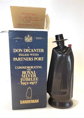 Lot 1188 - Wedgwood Don Decanter, filled with Sandeman Partners Port to commemorate the Royal Silver...