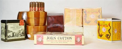 Lot 1202 - La Flor de la Isabela Corona, two 'barrels' of 25; H.S Brand No.1, box of 50; Tea Pot Brand...