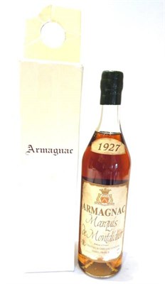 Lot 1232 - Marquis de Montdidier 1927 Armagnac, vintage armagnac, Chateau de Cahuzac Condom, 70cl, 40%,...