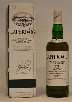 Lot 1265 - Laphroaig 10 Year Old Pre Royal Warrant, 75cl, 40%, with original tin