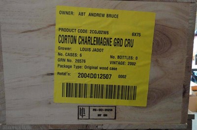Lot 1057A - Corton-Charlemagne Grand Cru 2002, Louis Jadot  Cote de Beaune, half case, owc (six bottles)