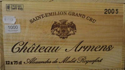 Lot 1000 - Chateau Armens 2005, St Emilion, owc (twelve bottles)