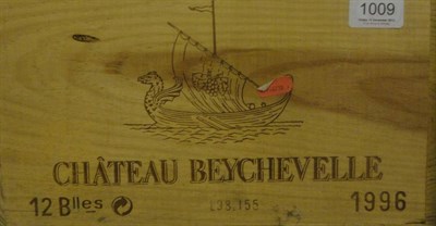 Lot 1009 - Chateau Beychevelle 1996, St Julien, owc (twelve bottles)