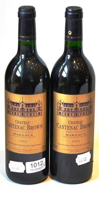 Lot 1012 - Chateau Cantenac Brown 1993, Margaux (x2) (two bottles) U: into neck