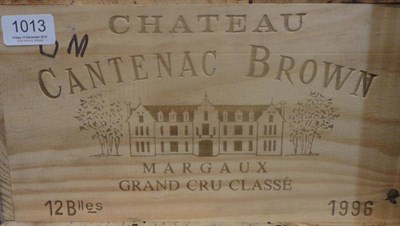 Lot 1013 - Chateau Cantenac-Brown 1996, Margaux, owc (twelve bottles)