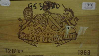 Lot 1016 - Chateau Cos d'Estournel 1989, St Estephe, owc (twelve bottles)