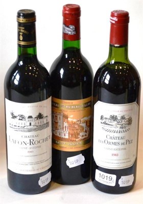 Lot 1019 - Chateau Ducru-Beaucaillou 1983, St.Julien; Chateau Lafon-Rochet 1983, St-Estephe; Chateau Les...