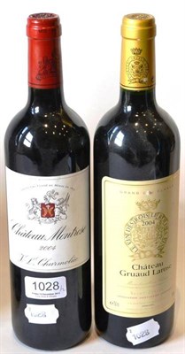 Lot 1028 - Chateau Gruaud Larose 2004, St Julien; Chateau Montrose 2004, St Estephe (two bottles) U: high fill