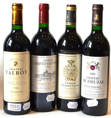 Lot 1031 - Chateau Gruaud-Larose 1987, St-Julien; Chateau Talbot 1988, St-Julien; Chateau Fieuzal 1988,...