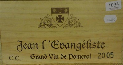 Lot 1034 - Chateau Jean l'Evangéliste 2005, Pomerol (second wine of Château Lafleur St Jean), owc...