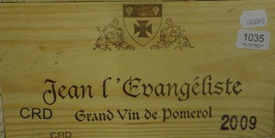 Lot 1035 - Chateau Jean l'Evangéliste 2009, Pomerol (second wine of Château Lafleur St Jean), owc...