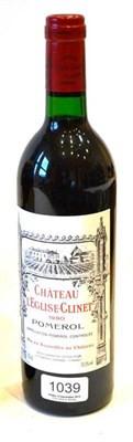 Lot 1039 - Chateau L'Eglise-Clinet 1990, Pomerol  U: into neck