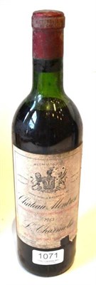 Lot 1071 - Chateau Montrose 1961, St Estephe U: upper shoulder, torn label to lower edge