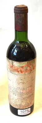 Lot 1075 - Chateau Mouton Rothschild 1963, Pauillac U: upper shoulder, soiled label, poor capsule